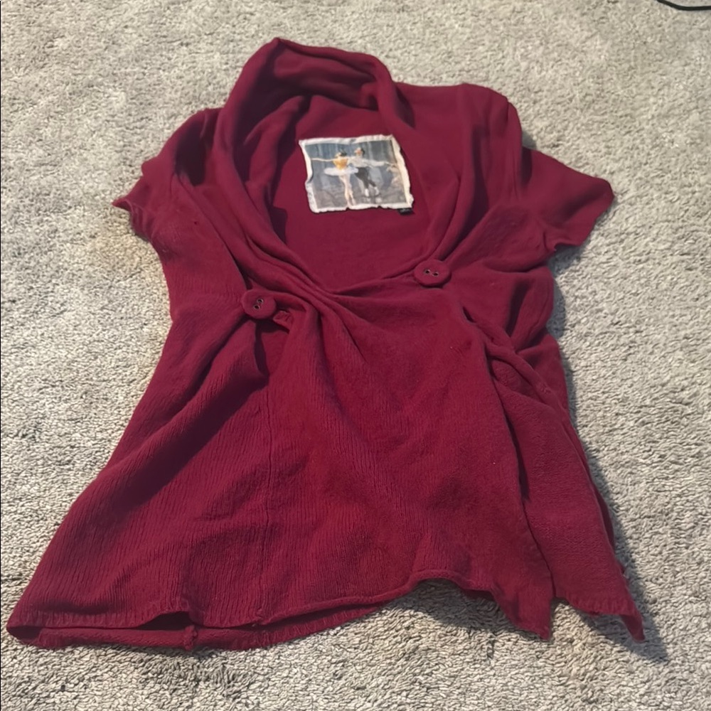 Anthropologie Fuchsia Knit Wrap Sweater